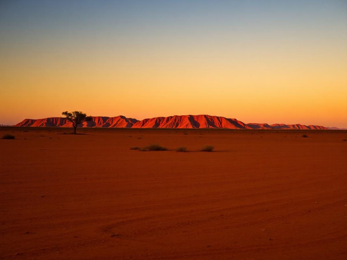 Outback landscape at golden hour